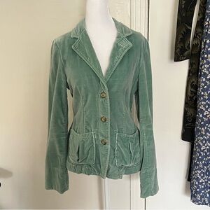 Sundance Women's Teal Blue Crushed Velvet Jacket Sz Small Whimsical Office Party